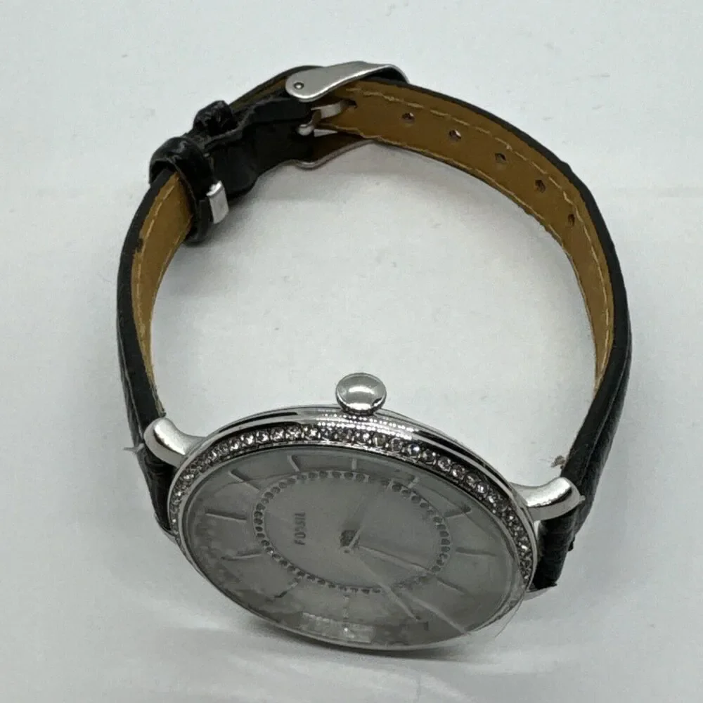 Fossil Jocelyn ES4451 Women Black Leather Analog Dial Quartz Wrist Watch JNA601